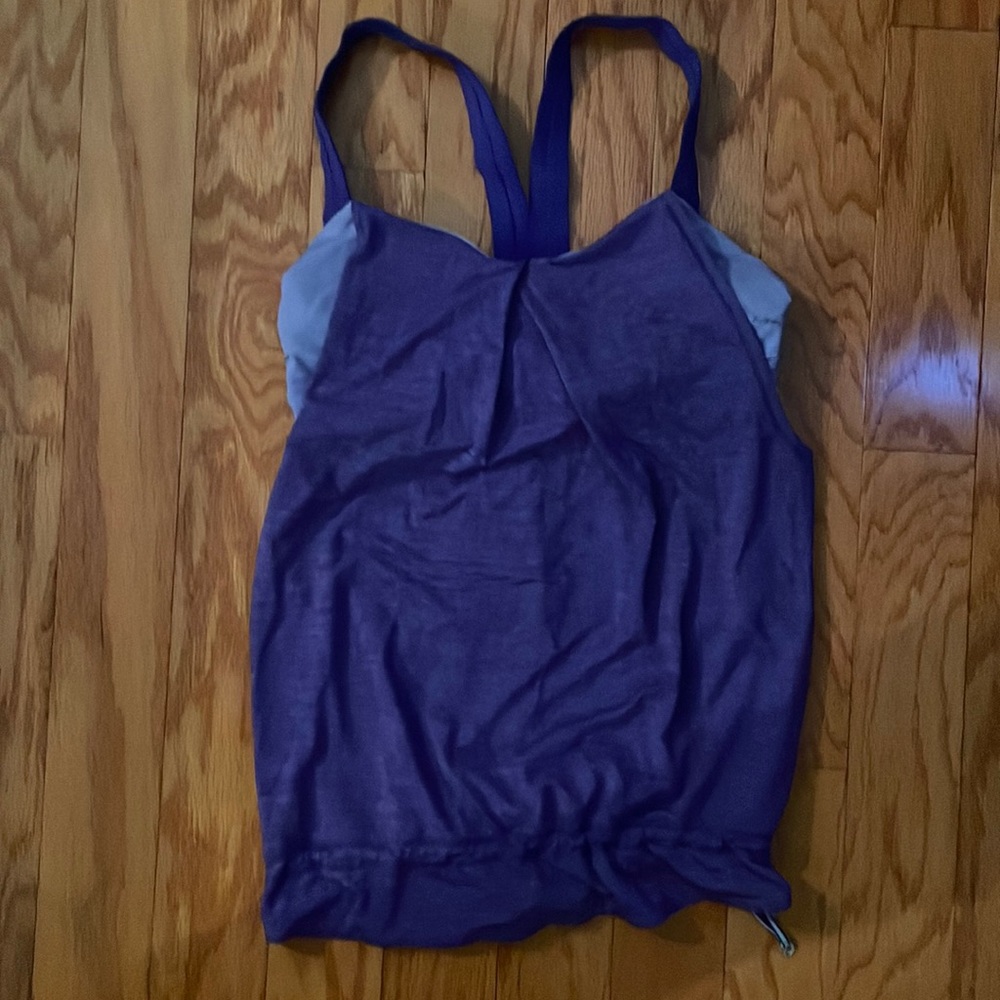 lululemon Rest Less purple tank with built in bra